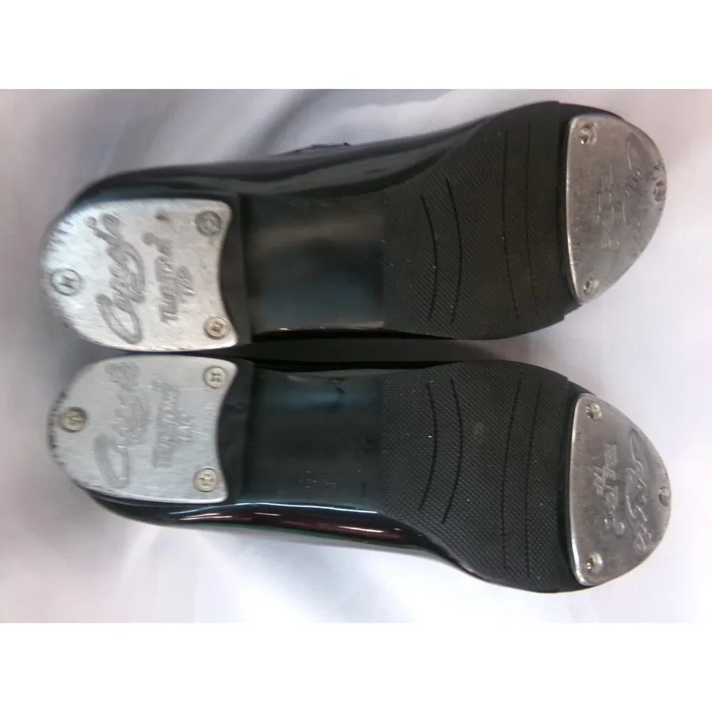 Pre-Owned Dance Tap Shoes Capezio Big Kids 2M Tyette Man Made Elastic Student